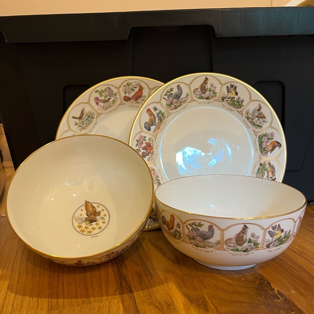 Boehm Porcelain Birds and Flowers of the Thirteen Original States 5 pieces